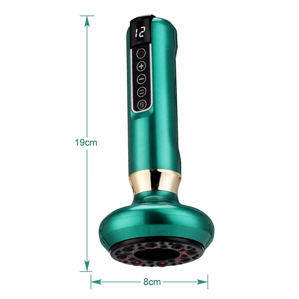 6/12 Gears Electric Cupping Massager Vacuum Suction Cup Guasha anti Cellulite Scraping Infrared Heat Body Slimming Massage