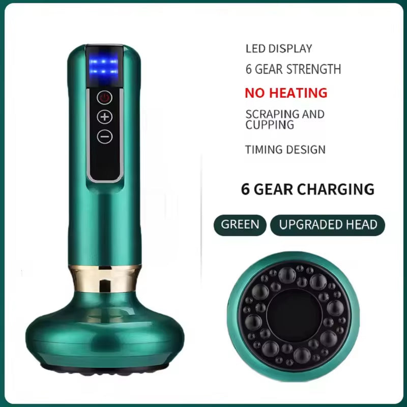 6/12 Gears Electric Cupping Massager Vacuum Suction Cup Guasha anti Cellulite Scraping Infrared Heat Body Slimming Massage