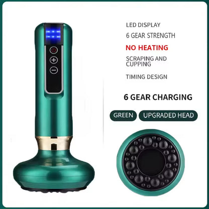 6/12 Gears Electric Cupping Massager Vacuum Suction Cup Guasha anti Cellulite Scraping Infrared Heat Body Slimming Massage