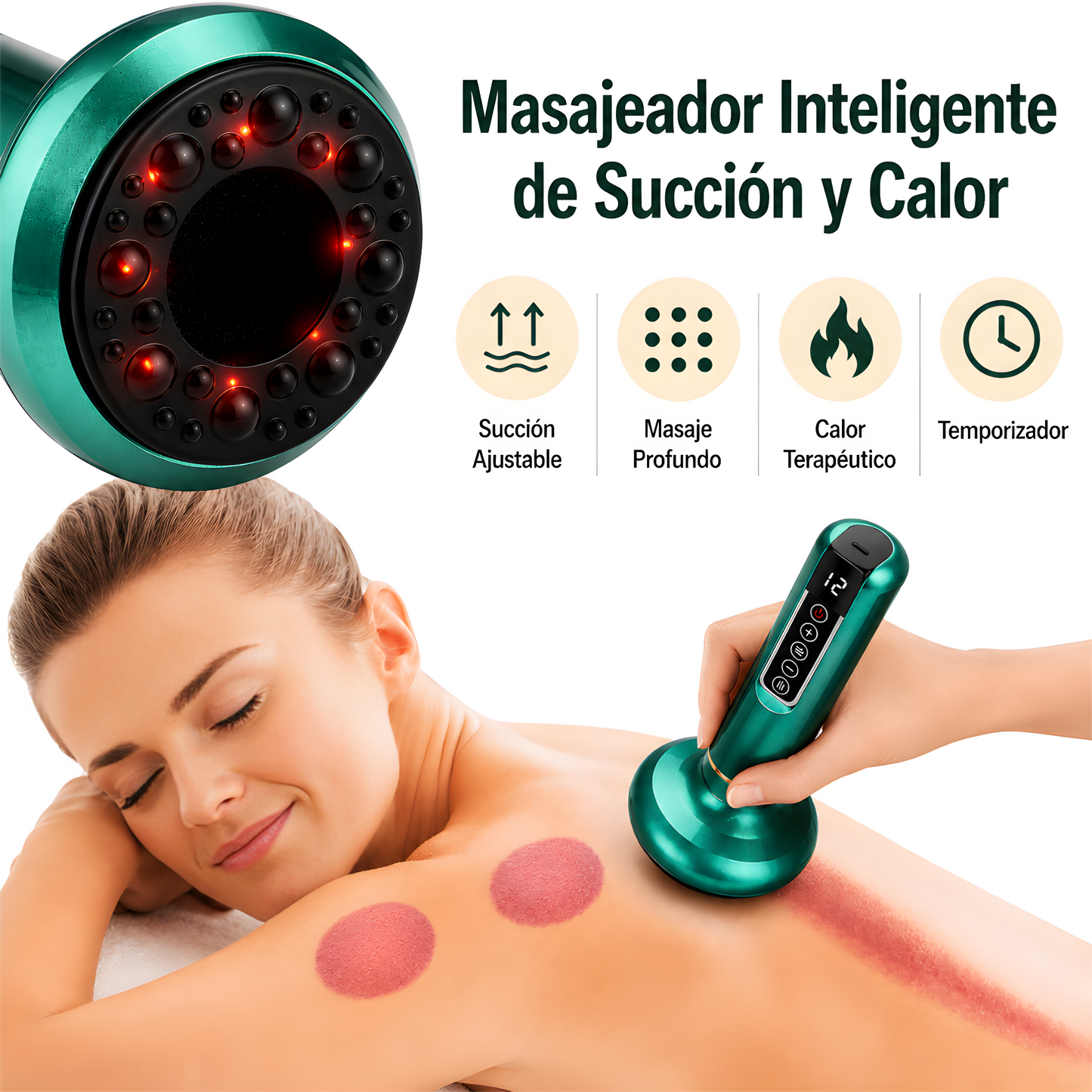 Masajeador de succión y calor
