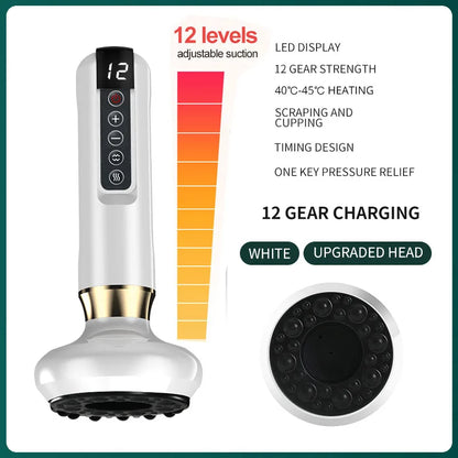 6 Gear Electric Cupping Massager Vacuum Suction Cup Guasha anti Cellulite Beauty Health Scraping Heat Body Slimming Massage
