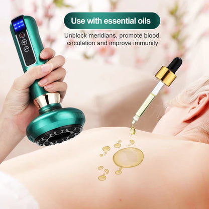6 Gear Electric Cupping Massager Vacuum Suction Cup Guasha anti Cellulite Beauty Health Scraping Heat Body Slimming Massage