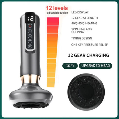6 Gear Electric Cupping Massager Vacuum Suction Cup Guasha anti Cellulite Beauty Health Scraping Heat Body Slimming Massage