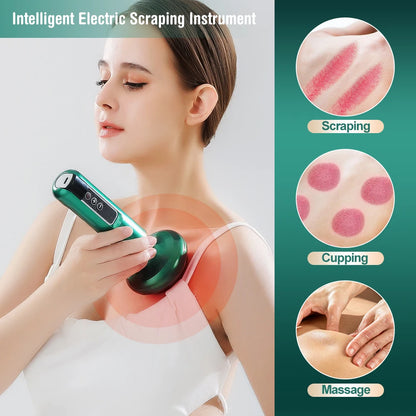 6 Gear Electric Cupping Massager Vacuum Suction Cup Guasha anti Cellulite Beauty Health Scraping Heat Body Slimming Massage